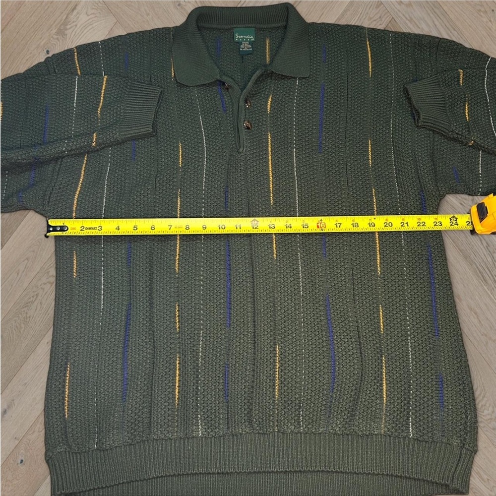 Green Grandpa Polo Sweater - Picture 4 of 5